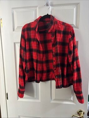 J. Crew Red and Black Plaid Button-Down Shirt